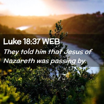 Picture 02 - Luke 18:37 WEB - They told him that Jesus of Nazareth was passing - Bible Verse Picture