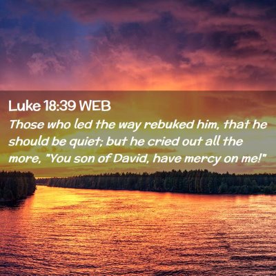 Picture 02 - Luke 18:39 WEB - Those who led the way rebuked him, that he should - Bible Verse Picture