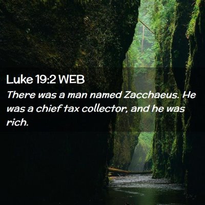 Picture 02 - Luke 19:2 WEB - There was a man named Zacchaeus. He was a chief - Bible Verse Picture