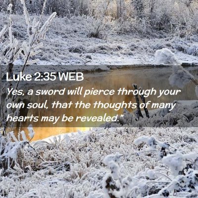 Picture 02 - Luke 2:35 WEB - Yes, a sword will pierce through your own soul, - Bible Verse Picture