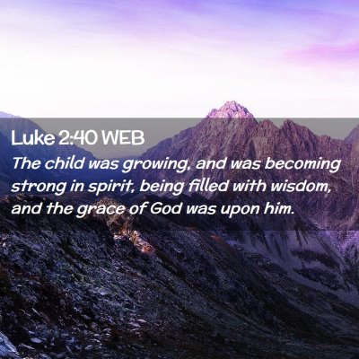 Picture 02 - Luke 2:40 WEB - The child was growing, and was becoming strong in - Bible Verse Picture