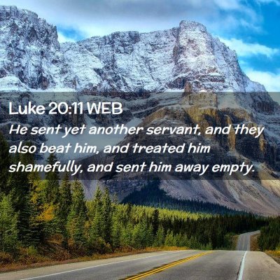Picture 02 - Luke 20:11 WEB - He sent yet another servant, and they also beat - Bible Verse Picture