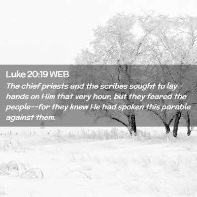 Picture 02 - Luke 20:19 WEB - The chief priests and the scribes sought to lay - Bible Verse Picture