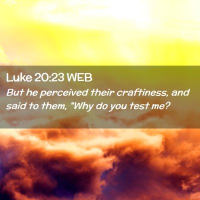 Picture 02 - Luke 20:23 WEB - But he perceived their craftiness, and said to - Bible Verse Picture