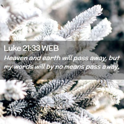 Picture 02 - Luke 21:33 WEB - Heaven and earth will pass away, but my words - Bible Verse Picture