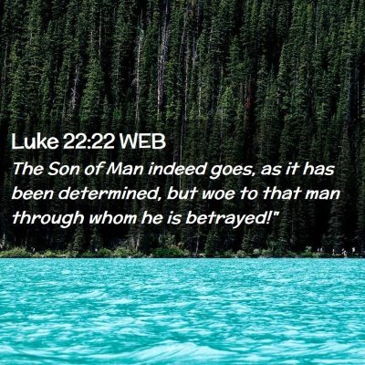 Picture 02 - Luke 22:22 WEB - The Son of Man indeed goes, as it has been - Bible Verse Picture