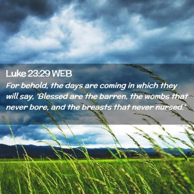 Picture 02 - Luke 23:29 WEB - For behold, the days are coming in which they - Bible Verse Picture