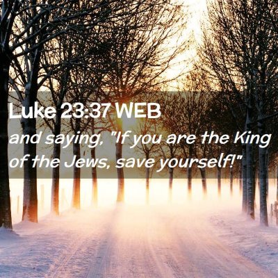 Picture 02 - Luke 23:37 WEB - and saying, 