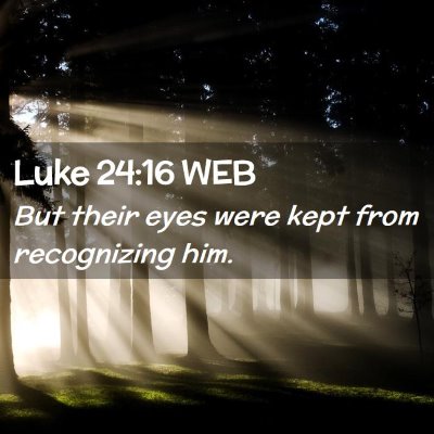 Picture 02 - Luke 24:16 WEB - But their eyes were kept from recognizing - Bible Verse Picture