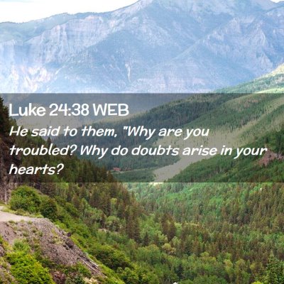 Picture 02 - Luke 24:38 WEB - He said to them, 