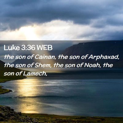 Picture 02 - Luke 3:36 WEB - the son of Cainan, the son of Arphaxad, the son - Bible Verse Picture