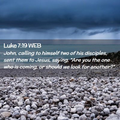 Picture 02 - Luke 7:19 WEB - John, calling to himself two of his disciples, - Bible Verse Picture