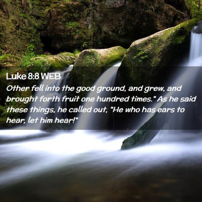 Picture 02 - Luke 8:8 WEB - Other fell into the good ground, and grew, and - Bible Verse Picture