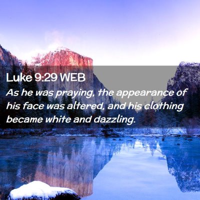 Picture 02 - Luke 9:29 WEB - As he was praying, the appearance of his face was - Bible Verse Picture