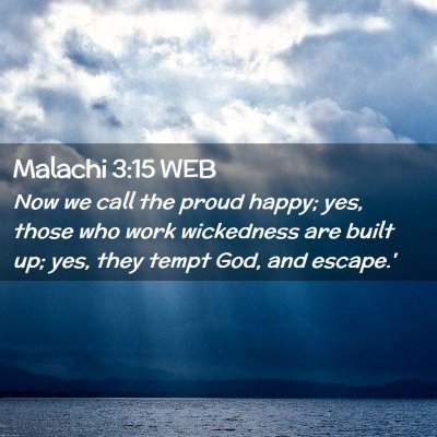 Picture 02 - Malachi 3:15 WEB - Now we call the proud happy; yes, those who work - Bible Verse Picture