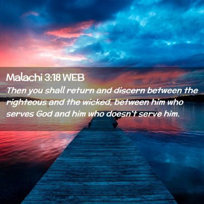 Picture 02 - Malachi 3:18 WEB - Then you shall return and discern between the - Bible Verse Picture