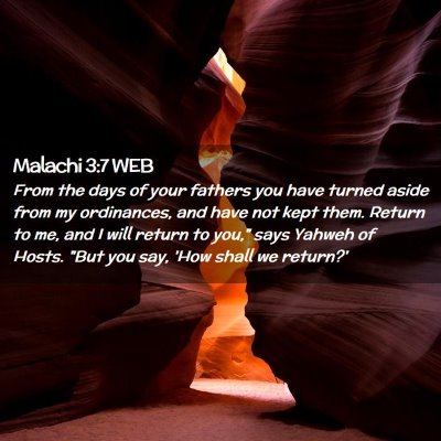Picture 02 - Malachi 3:7 WEB - From the days of your fathers you have turned - Bible Verse Picture