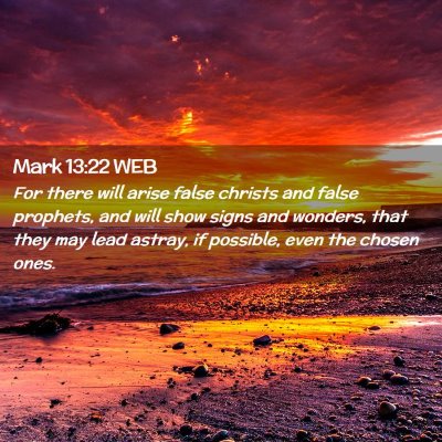 Picture 02 - Mark 13:22 WEB - For there will arise false christs and false - Bible Verse Picture
