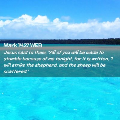 Picture 02 - Mark 14:27 WEB - Jesus said to them, 