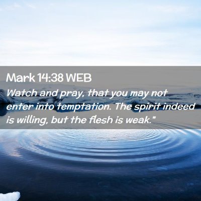 Picture 02 - Mark 14:38 WEB - Watch and pray, that you may not enter into - Bible Verse Picture