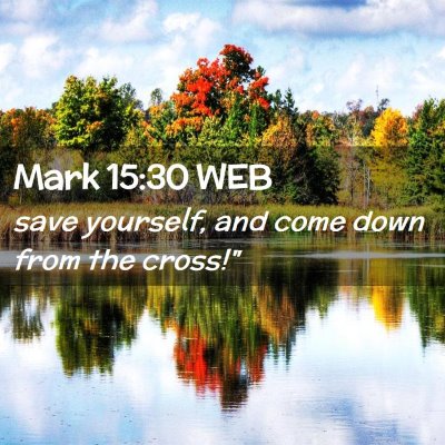 Picture 02 - Mark 15:30 WEB - save yourself, and come down from the - Bible Verse Picture