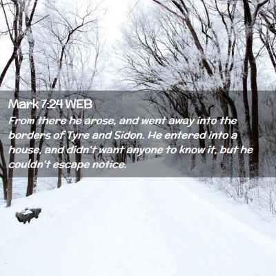 Picture 02 - Mark 7:24 WEB - From there he arose, and went away into the - Bible Verse Picture