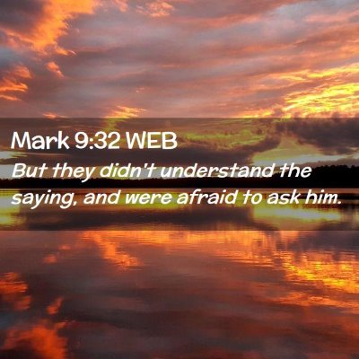 Picture 02 - Mark 9:32 WEB - But they didn't understand the saying, and were - Bible Verse Picture