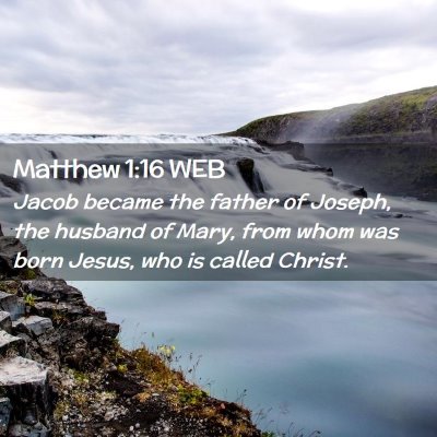 Picture 02 - Matthew 1:16 WEB - Jacob became the father of Joseph, the husband of - Bible Verse Picture
