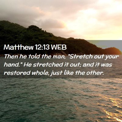 Picture 02 - Matthew 12:13 WEB - Then he told the man, 