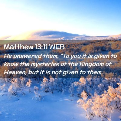 Picture 02 - Matthew 13:11 WEB - He answered them, 