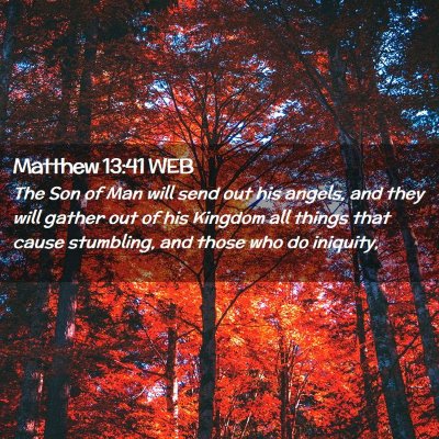 Picture 02 - Matthew 13:41 WEB - The Son of Man will send out his angels, and they - Bible Verse Picture
