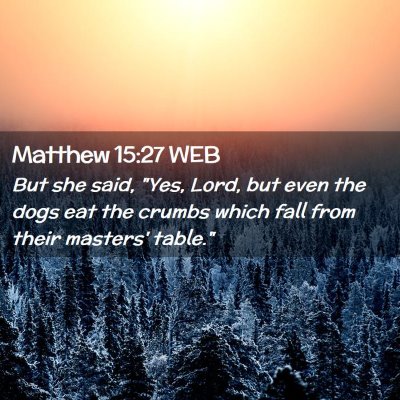 Picture 02 - Matthew 15:27 WEB - But she said, 