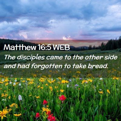 Picture 02 - Matthew 16:5 WEB - The disciples came to the other side and had - Bible Verse Picture