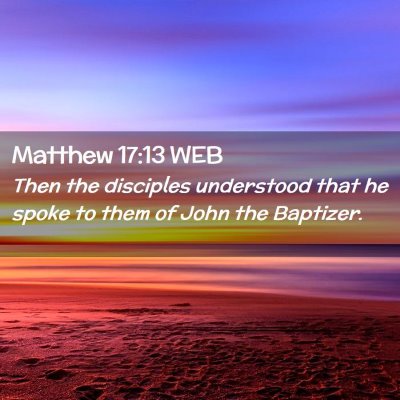 Picture 02 - Matthew 17:13 WEB - Then the disciples understood that he spoke to - Bible Verse Picture