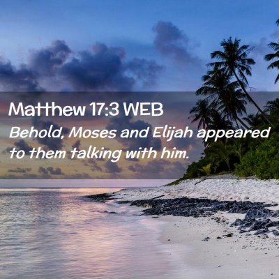 Picture 02 - Matthew 17:3 WEB - Behold, Moses and Elijah appeared to them talking - Bible Verse Picture