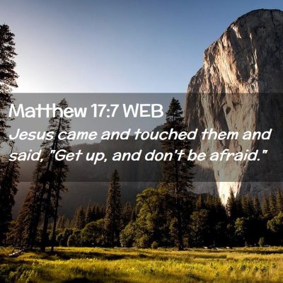 Picture 02 - Matthew 17:7 WEB - Jesus came and touched them and said, 