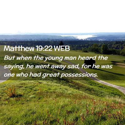 Picture 02 - Matthew 19:22 WEB - But when the young man heard the saying, he went - Bible Verse Picture