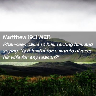 Picture 02 - Matthew 19:3 WEB - Pharisees came to him, testing him, and saying, - Bible Verse Picture