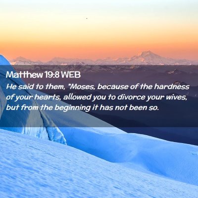 Picture 02 - Matthew 19:8 WEB - He said to them, 