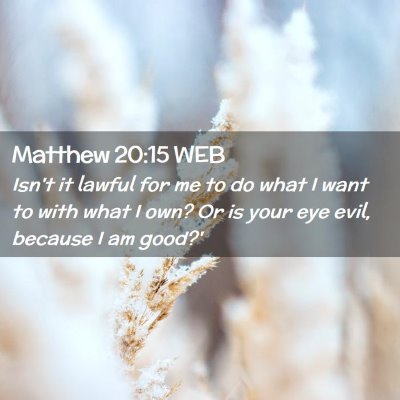 Picture 02 - Matthew 20:15 WEB - Isn't it lawful for me to do what I want to with - Bible Verse Picture