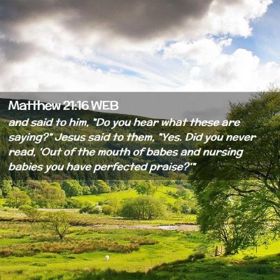 Picture 02 - Matthew 21:16 WEB - and said to him, 
