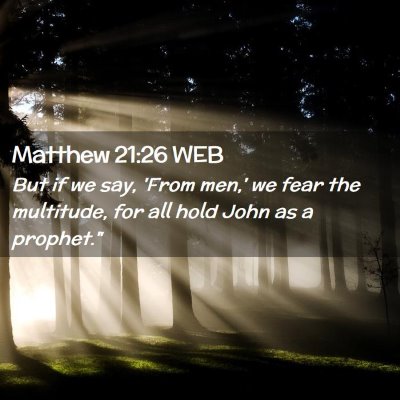 Picture 02 - Matthew 21:26 WEB - But if we say, 'From men,' we fear the multitude, - Bible Verse Picture
