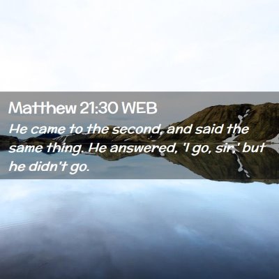 Picture 02 - Matthew 21:30 WEB - He came to the second, and said the same thing. - Bible Verse Picture