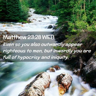 Picture 02 - Matthew 23:28 WEB - Even so you also outwardly appear righteous to - Bible Verse Picture