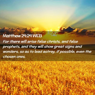 Picture 02 - Matthew 24:24 WEB - For there will arise false christs, and false - Bible Verse Picture