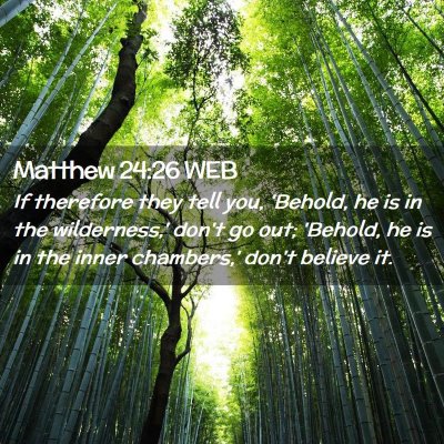 Picture 02 - Matthew 24:26 WEB - If therefore they tell you, 'Behold, he is in the - Bible Verse Picture