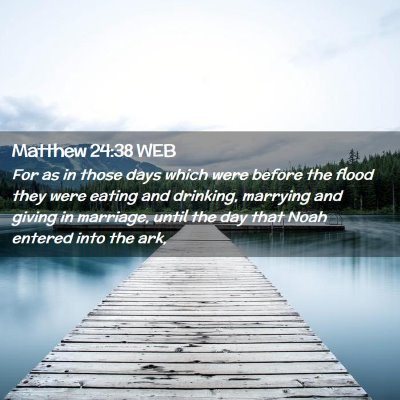 Picture 02 - Matthew 24:38 WEB - For as in those days which were before the flood - Bible Verse Picture