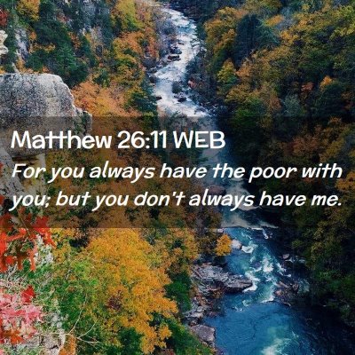 Picture 02 - Matthew 26:11 WEB - For you always have the poor with you; but you - Bible Verse Picture