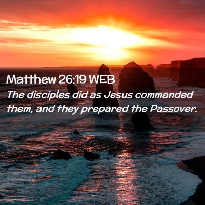 Picture 02 - Matthew 26:19 WEB - The disciples did as Jesus commanded them, and - Bible Verse Picture