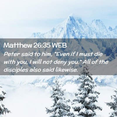 Picture 02 - Matthew 26:35 WEB - Peter said to him, 